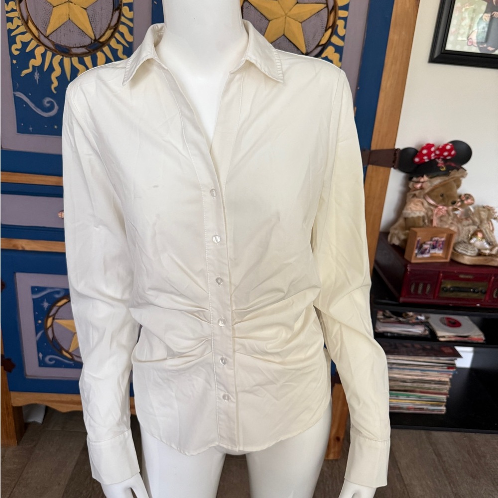 Chic White Button-Down Women's Shirt